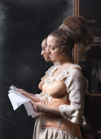 Nicola en el espejo, seg&uacute;n Vermeer